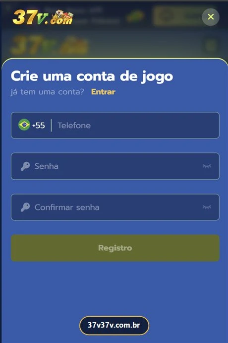 Tela de cadastro do App 37V