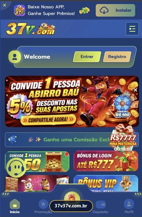 App do 37V em funcionamento